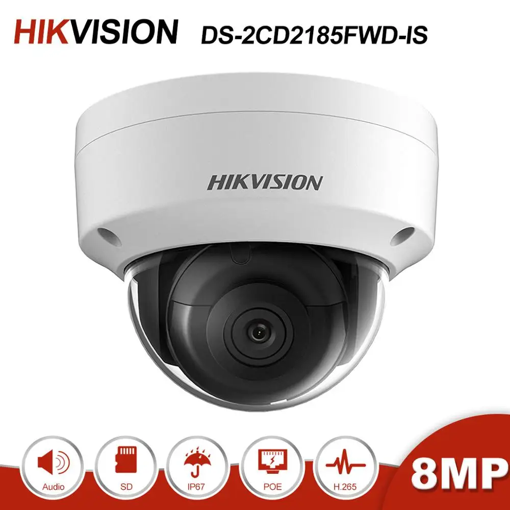 Hikvision DS 2CD2185FWD IS 8MP купольная POE ip камера со слотом для sd карты H.265 функция ночного
