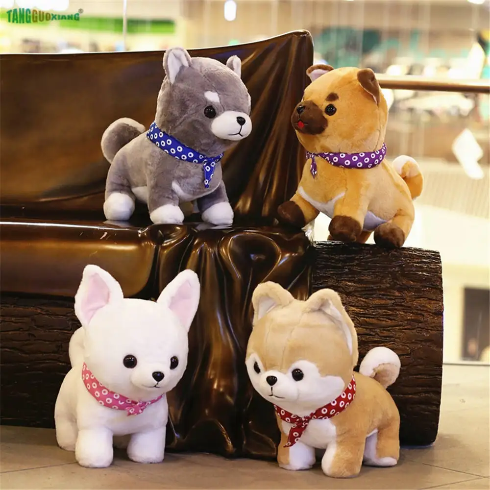 

25-50cm Dog Plush Toys Soft Stuffed plush Animals Dolls kids toy birthday Christmas Gift 100% cotton