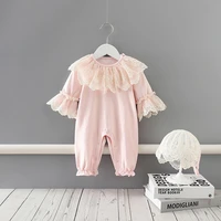 baby girl autumn clothing lace embroidery flare sleeve princess rompers jumpsuits newborn infant clothes for birthday party 0 2y