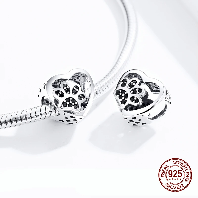 Женский браслет из серебра 925 пробы с цирконом в форме сердца | Украшения и