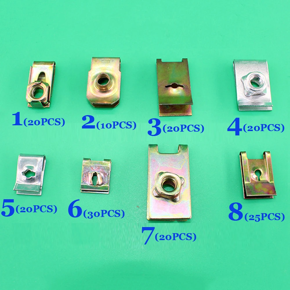 165 шт./компл. U Тип металлическая прокладка зажимы авто крепеж дверь автомобиля