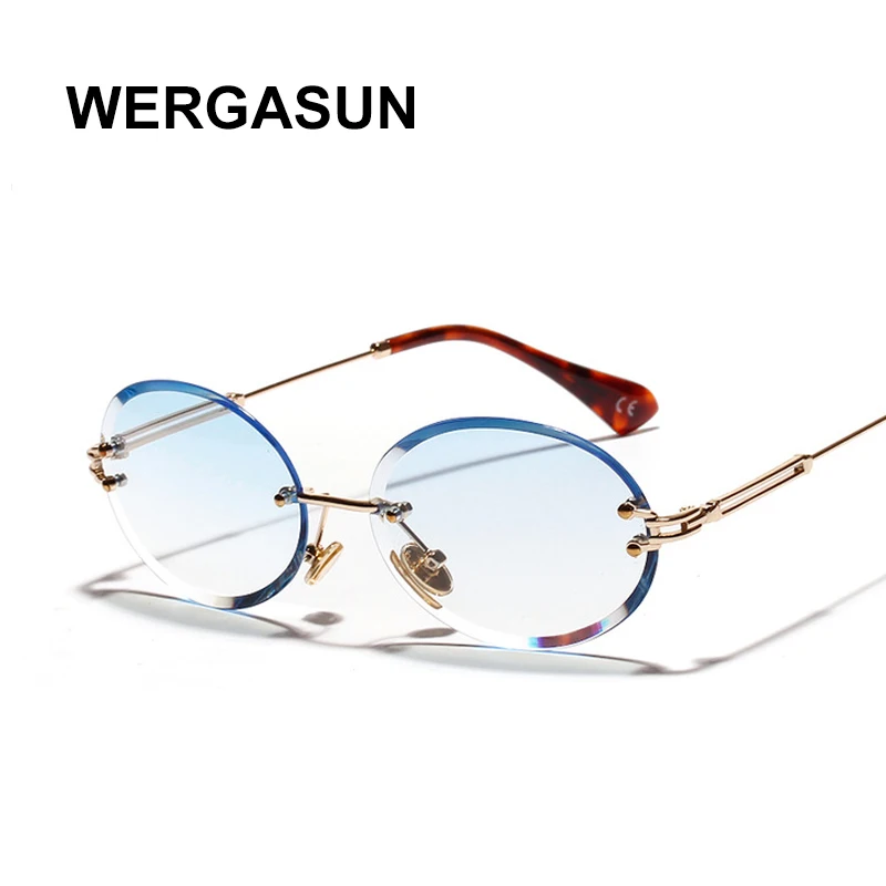 Очки солнцезащитные женские без оправы с градиентными линзами UV400|Женские очки| |