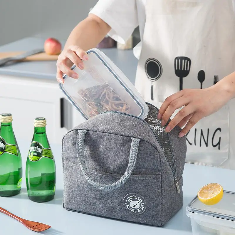 

NEW Lunch Bag Lunch Box Thermal Insulated Canvas Tote Pouch Kids School Bento Portable Dinner Container Picnic Food Storage Bags