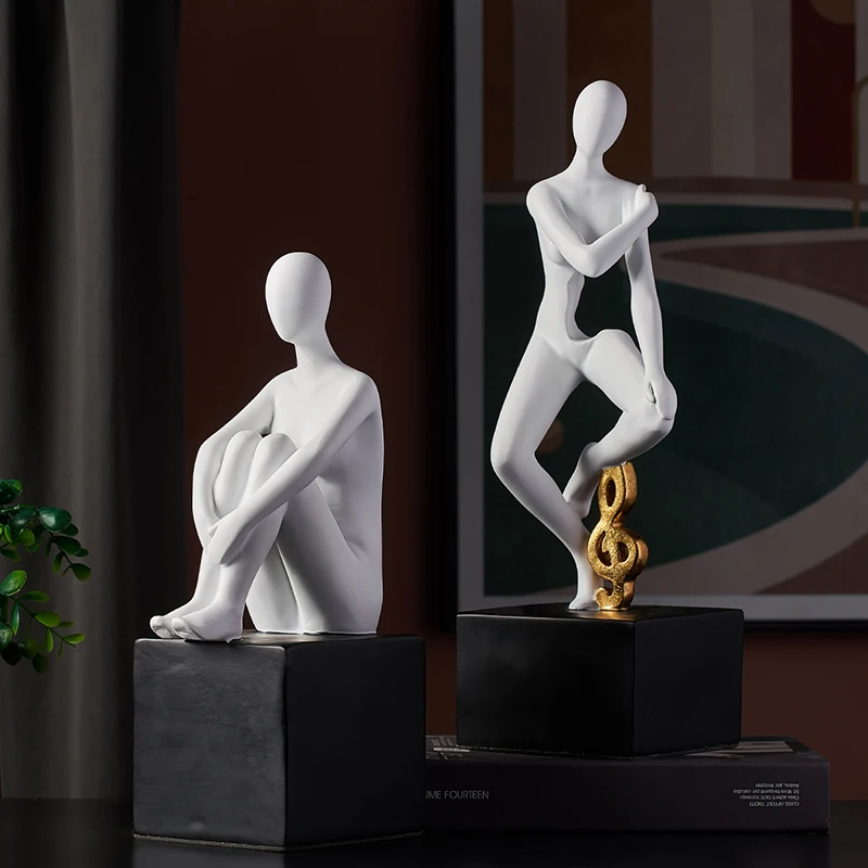 

Thinker Statues Abstract Figure Art Sculpture Decoration Resin Craft Home Decoration Crafts Room Creative Wedding Gifts R4413