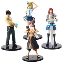 15cm 4pcsset fairy tail figures erza scarlet gray fullbuster lucy heartfilia natsu pvc action figure anime model toy