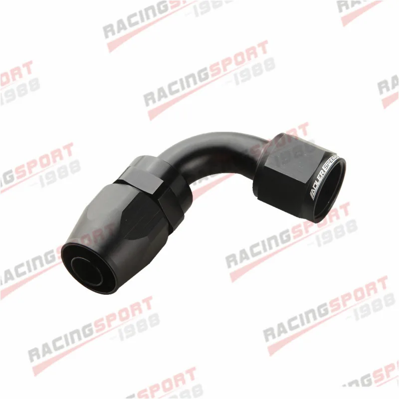 

-10AN 10AN AN10 90 Degree Swivel Oil Fuel Line Hose End Fitting Adaptor Black