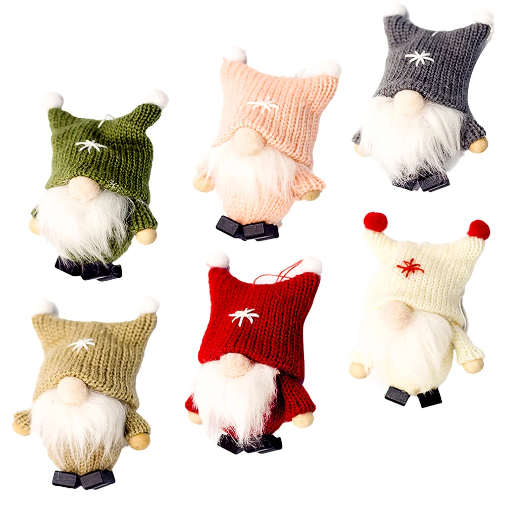

6pcs Christmas Faceless Dolls Xmas Tree Doll Pendants Xmas Doll Decor Pendant