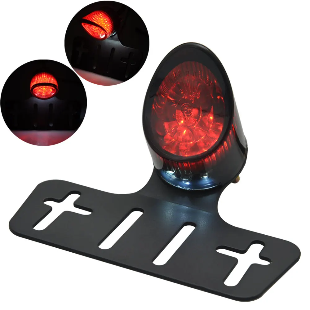 Кронштейн для номерного знака мотоцикла с красным/дымовым объективом