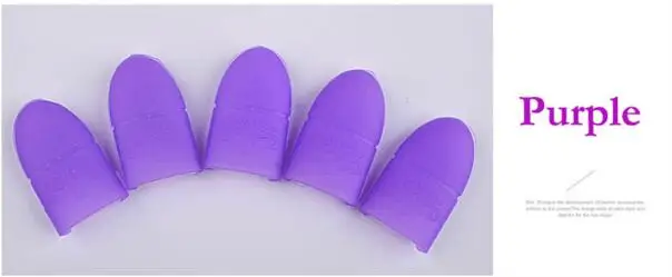 purple 5 шт. наконечники для дизайна ногтей УФ-Гель-лак для удаления обертывания Силиконовый Эластичный замачиваемый колпачок маникюрные ногти советы для очистки лака инструмент повторное использование - Цвет: purple