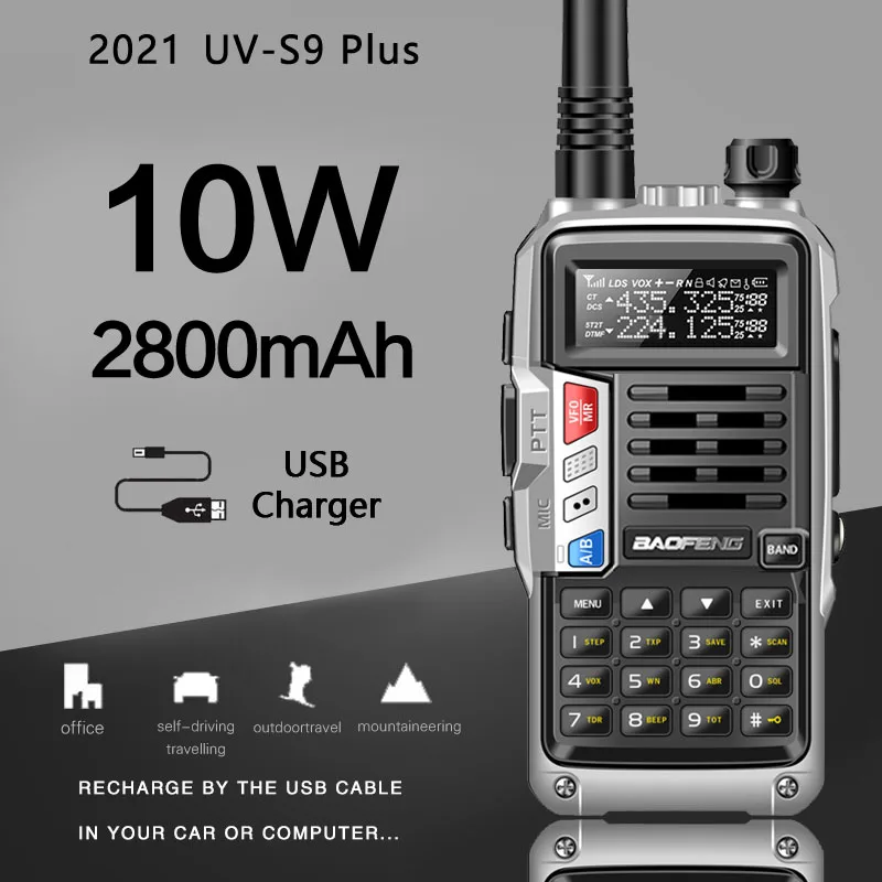 

Портативная рация BaoFeng UV-S9 Plus, 10 Вт, 2800 мАч