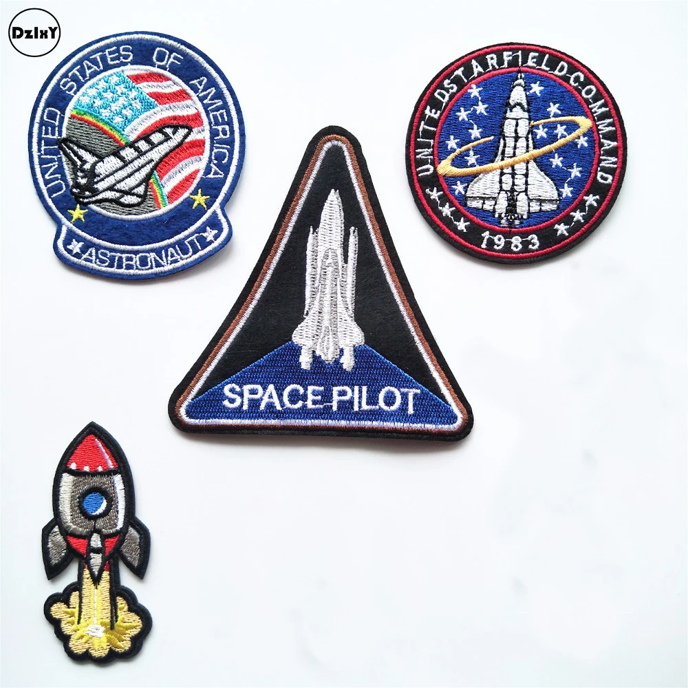 1 шт. космический челнок вышитые патчи на железе для одежды полосатые наклейки