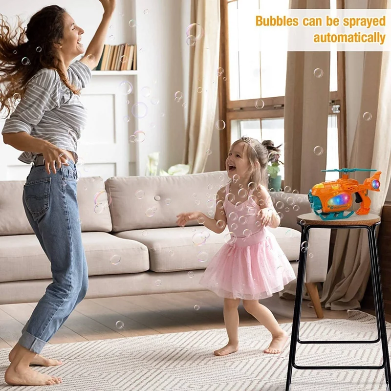 

Bubble Machine for Kids Automatic Helicopter Bubble Blower Bubble Machine with Music and Light Children Toys