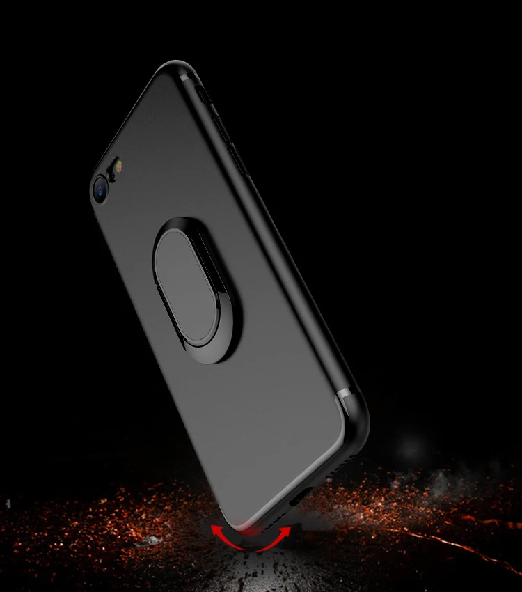 Для iPhone 6 6s 7 Plus чехол для телефона Магнитный Автомобильный держатель Подставка задняя чехол для iPhone 8 X с стенд для колец на палец чехол