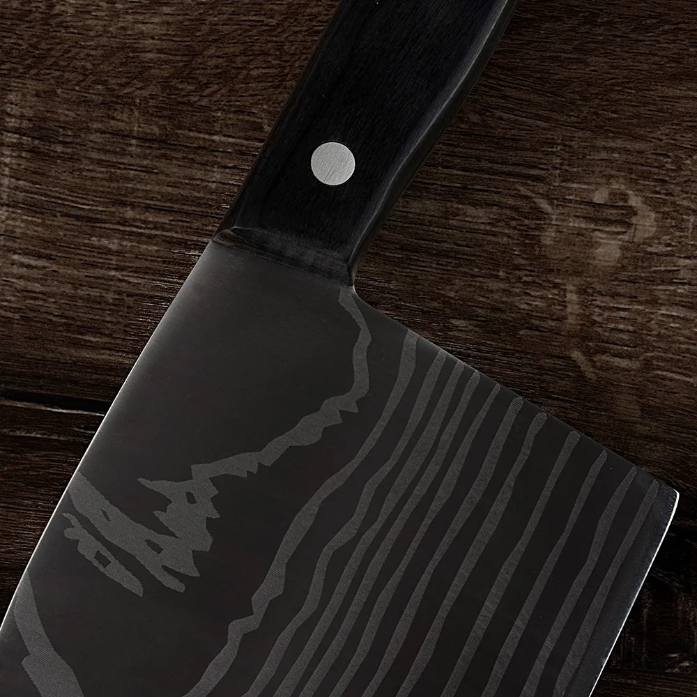 MUZ Кемпинг Дамаск вены выживания набор ножей 7cr17 нержавеющая сталь Мясник