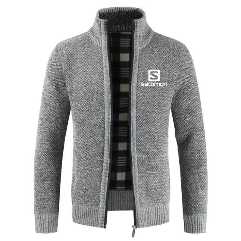 

Sweater Men Autumn Winter Cardigan SweaterCoats Male S Letter Print Thick Zipper Jackets Casual Knitwear Clothes Plus Size M-3XL