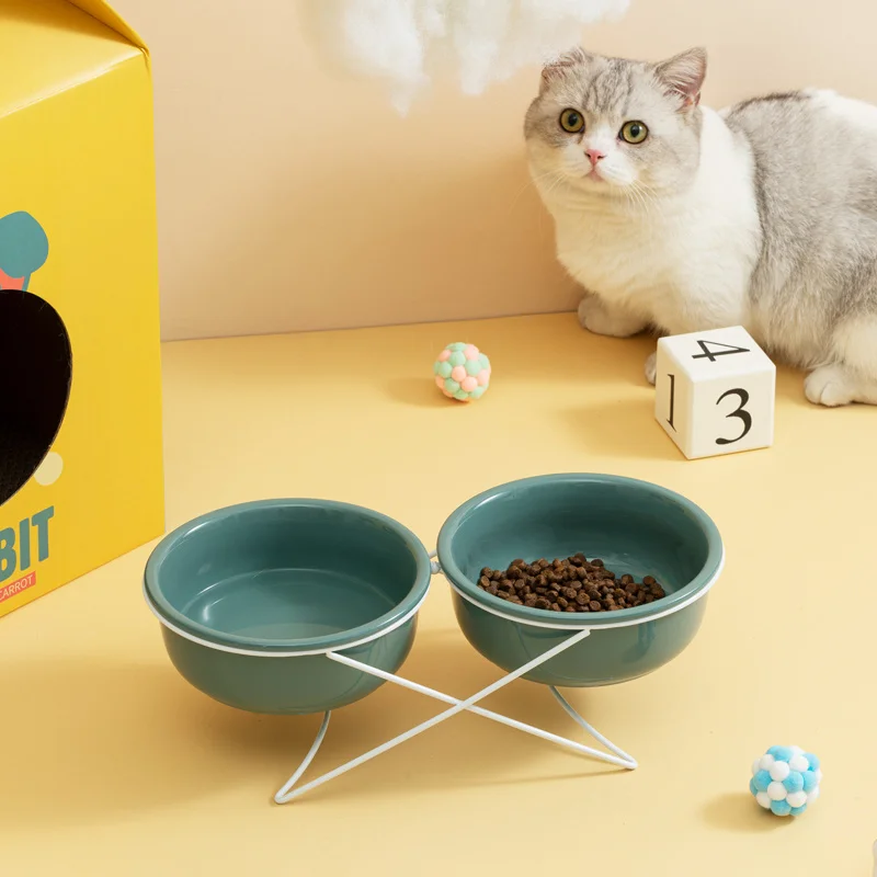 

Puppy Food Water Container Storage Waterer Accessories Animal Supplies MULTI Ceramic Dog Feeding Bowl Cat Pet Feeder
