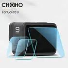 Для Gopro 9 10 черные аксессуары, защита экрана закаленное стекло Ультра Прозрачный ЖК HD + защита объектива 3 шт. Набор для Go Pro 10