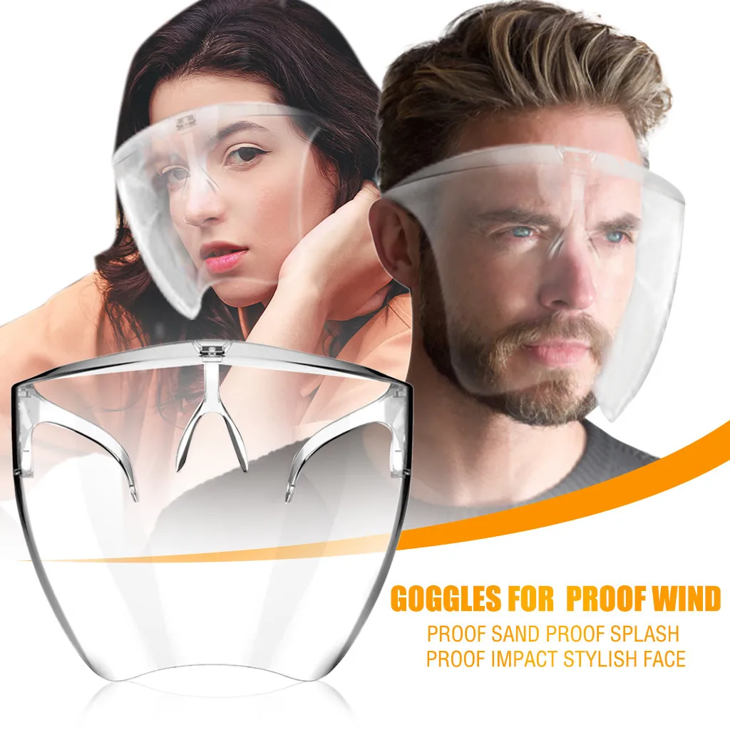Защитная маска на все лицо для мужчин и женщин прозрачная защитная со стеклом с