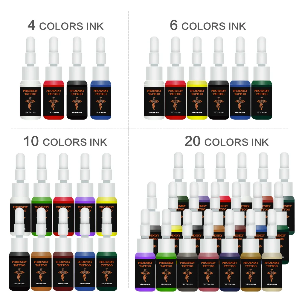 Полный комплект для татуировок 2 машинки набор пигментных чернил тату