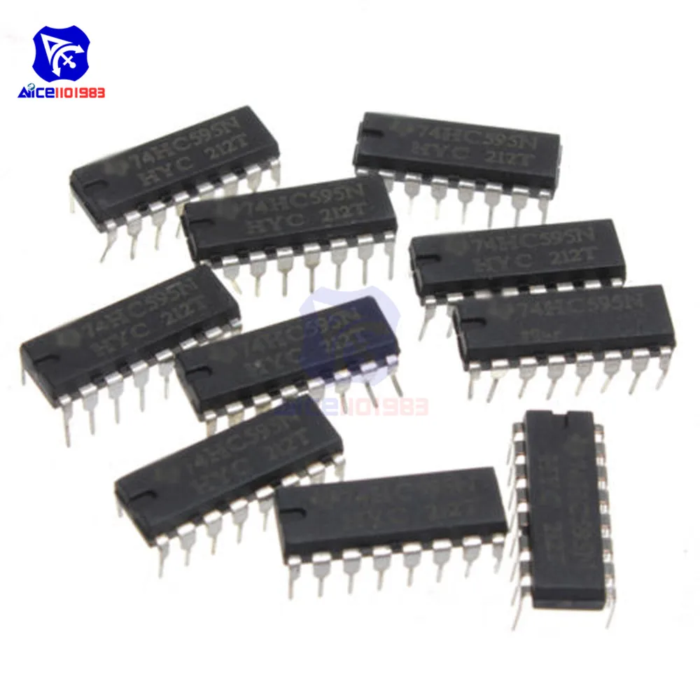 Diymore 10 шт./лот IC чипы SN74HC595N 74HC595 74HC595N HC595 DIP 16 8 бит регистр переключения
