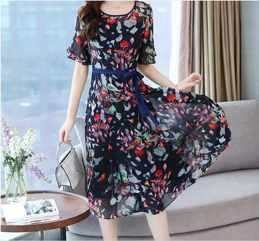 Модные женские шифоновые вечерние платья трапециевидной формы с бантом женская