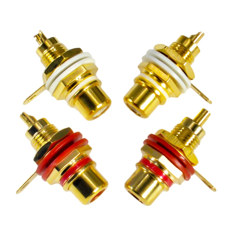 Hi-Fi стандартный разъем RCA аудиоразъем с покрытием 24K и золотым разъемом для