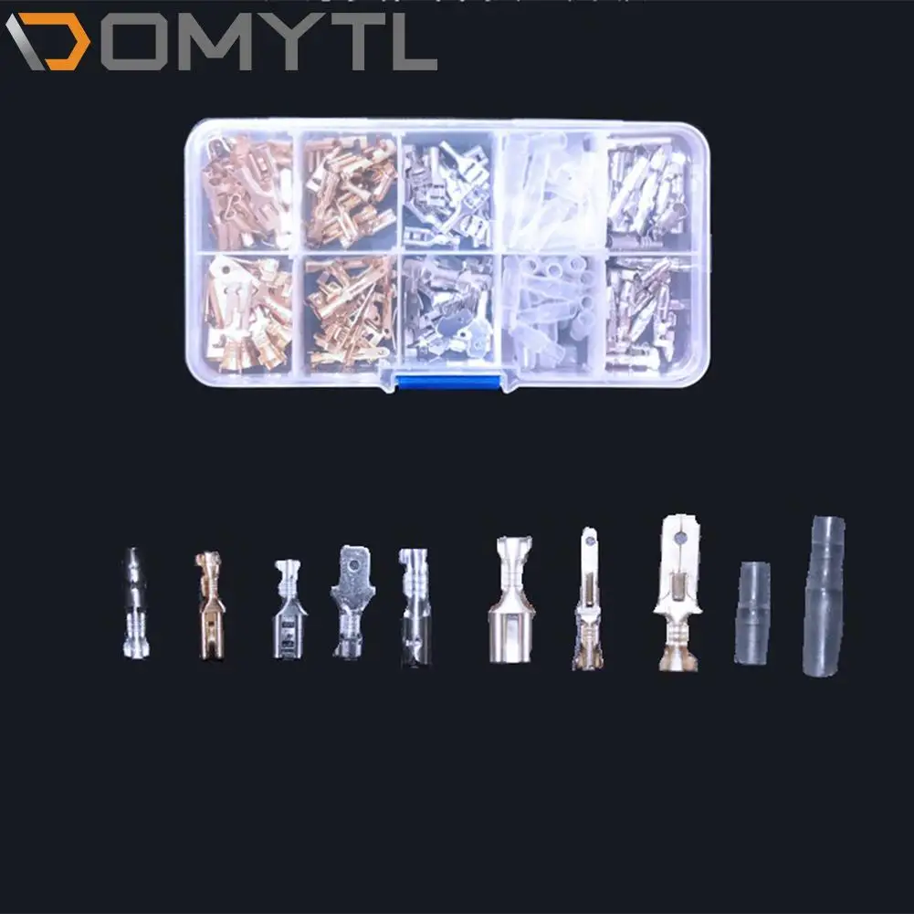 

150pcs 6.3/4.8/2.8 Spring Blade Wiring Cold Crimping Terminal Box-Mounted Terminal Male And Female Mating Set