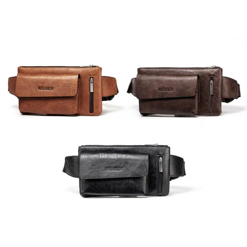 Мужская поясная сумка из искусственной кожи сумка-слинг на ремне рюкзак для