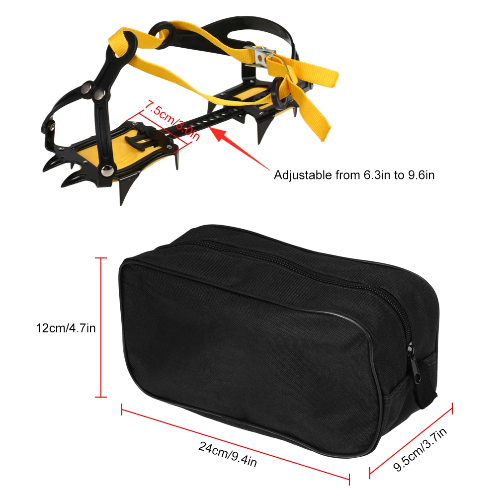 

10 Spikes Crampons Stainless Steel Crampons Winter Sports Climbing Equipment crampons with Strap Skidproof Ice Snow Grips