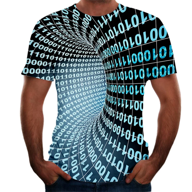 

3D new print personalized clock geometry T-shirt Fashion Street Style Men's summer short sleeve top T-shirt s-6xl