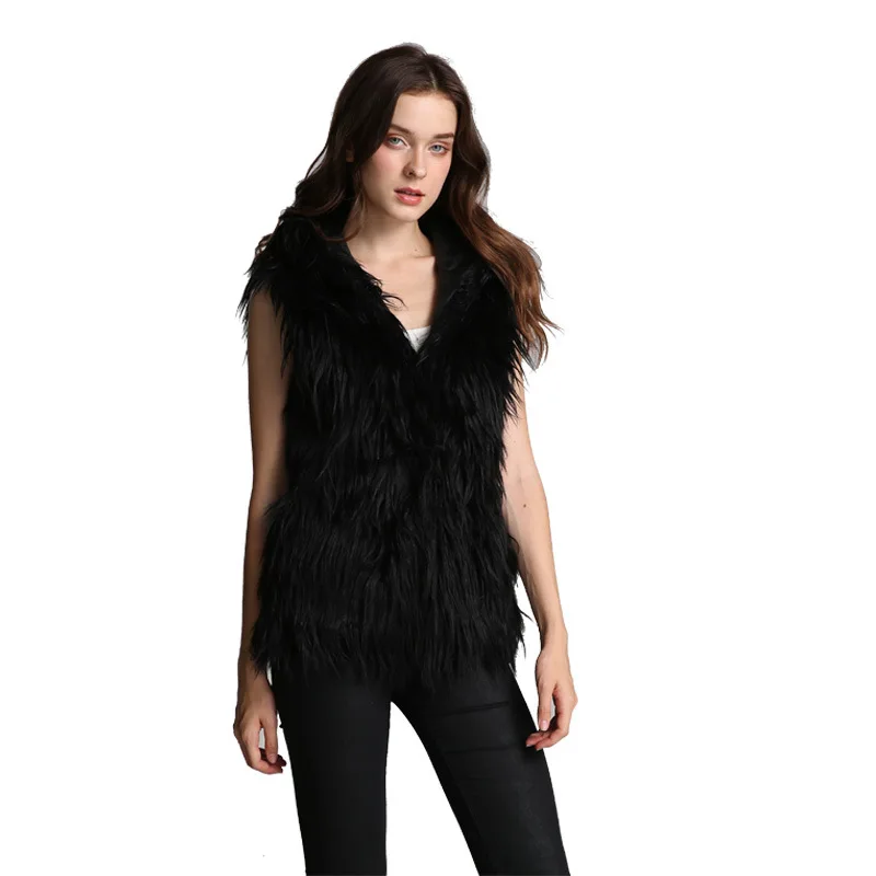 Autumn and Winter New Fur Coat Imitation Fur Hooded Vest Short Fur Female Vest Short