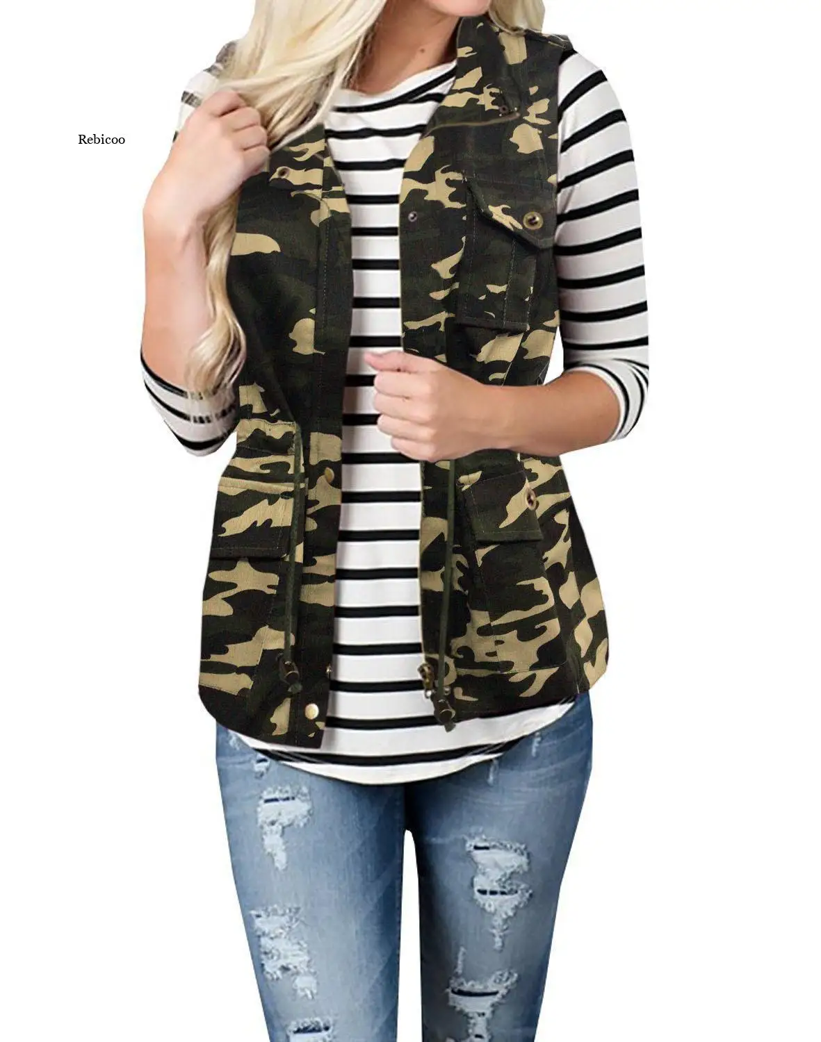 

Women's Vest Solid Color Sleeveless Button Autumn and Winter New Vest Jacket