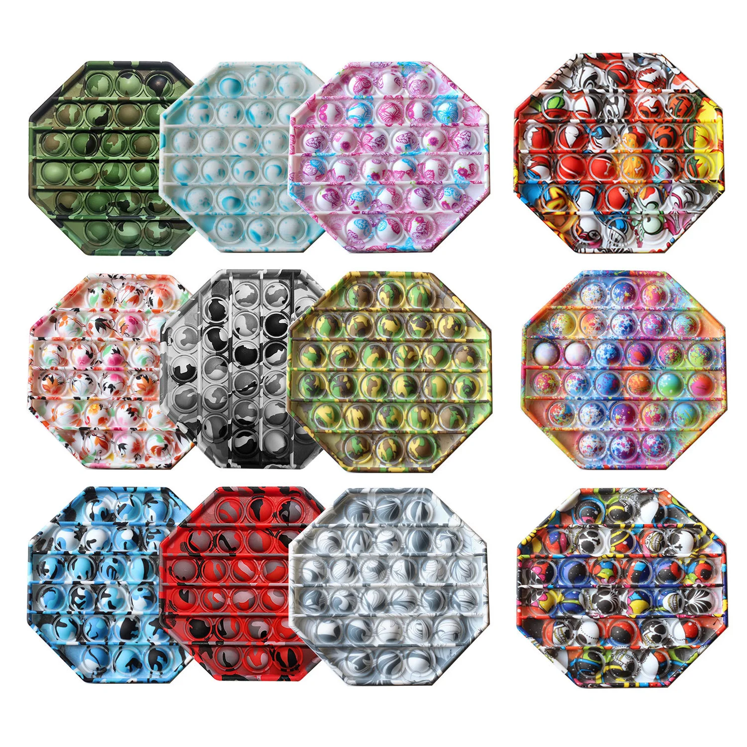 

2021 New Printing Master Kids Desktop Puzzle Toy Silicone Anti-stress Bubble Stress Reliever Toy Squeeze Toy Fidget