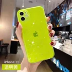 Блестящий Флуоресцентный чехол для телефона iPhone 13 Pro Max 11 12 Pro Max XS X XR 6 6s 7 8 plus SE, прозрачный мягкий силиконовый чехол из ТПУ