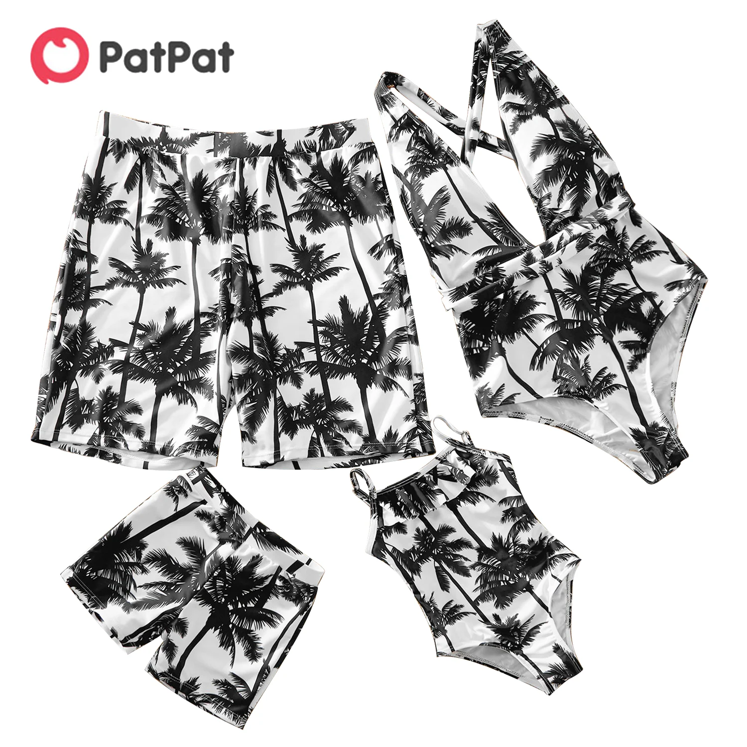 

PatPat 2021 New Summer Deep V Coconut Tree Matching Swimsuits