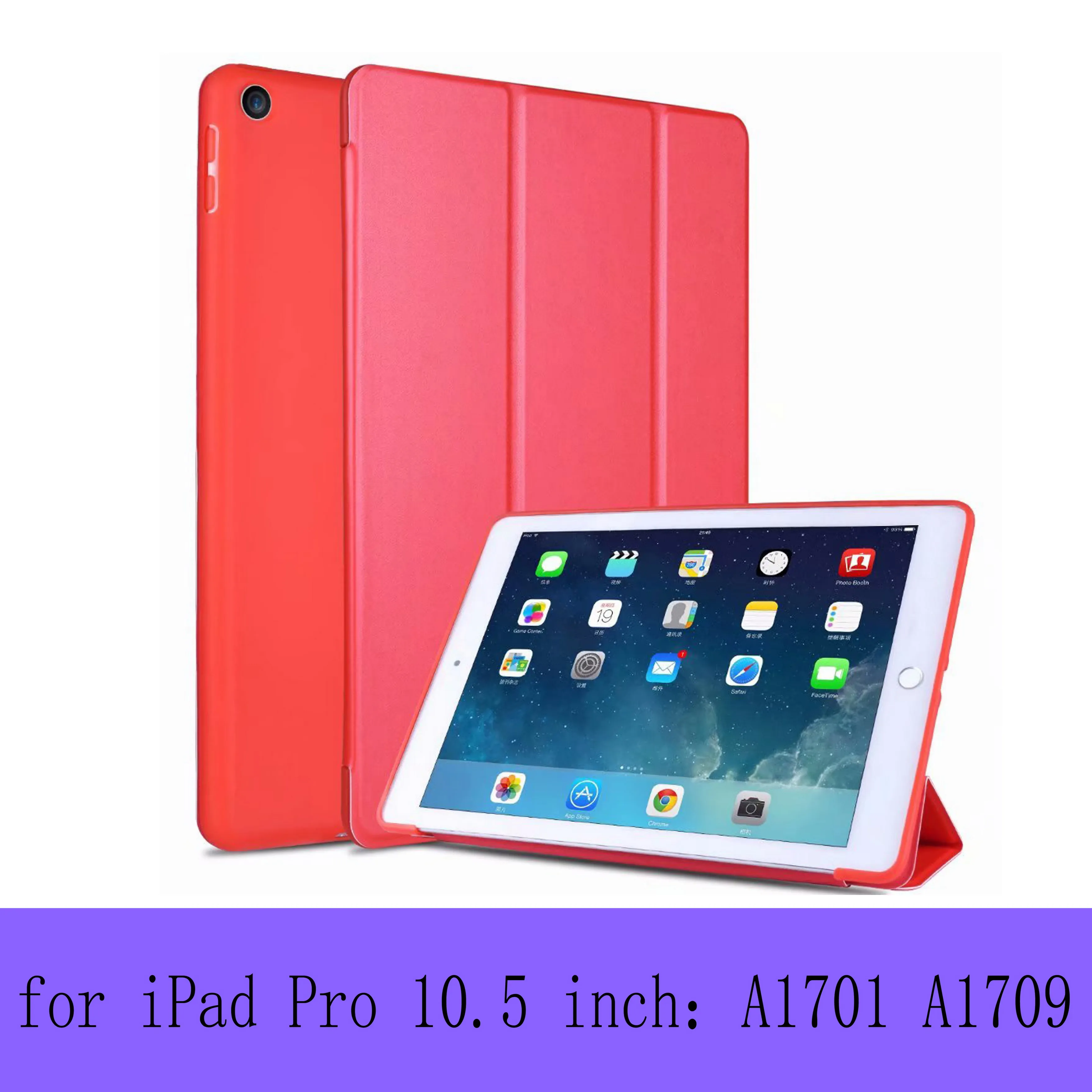 Чехол для iPad 10,2 '3'Pro 10,5 крышка A1701 A1709 A2123 A2153 A2197 A2200 сотовой сеткой из мягкой оболочки Smart sleep wake up из искусственной кожи - Цвет: Pro 10.5  Red