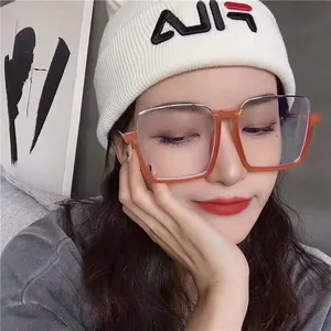 Feishini Роскошная брендовая оправа для очков, женские металлические оправы, большие очки, прозрачные линзы, квадратные оправы для очков, Женская винтажная розовая оправа