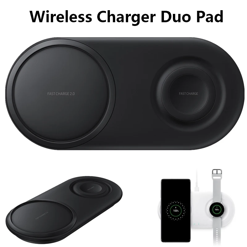 Быстрая зарядка 25 Вт Dual Qi Беспроводное зарядное устройство Duo Pad для Samsung S20 S21 Note 20