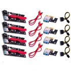 4 шт. VER009 USB 3,0 PCI-E VER 009S Экспресс 1X 4X 8X16X расширитель Riser карта адаптера SATA 15Pin до 6 Pin Мощность кабель