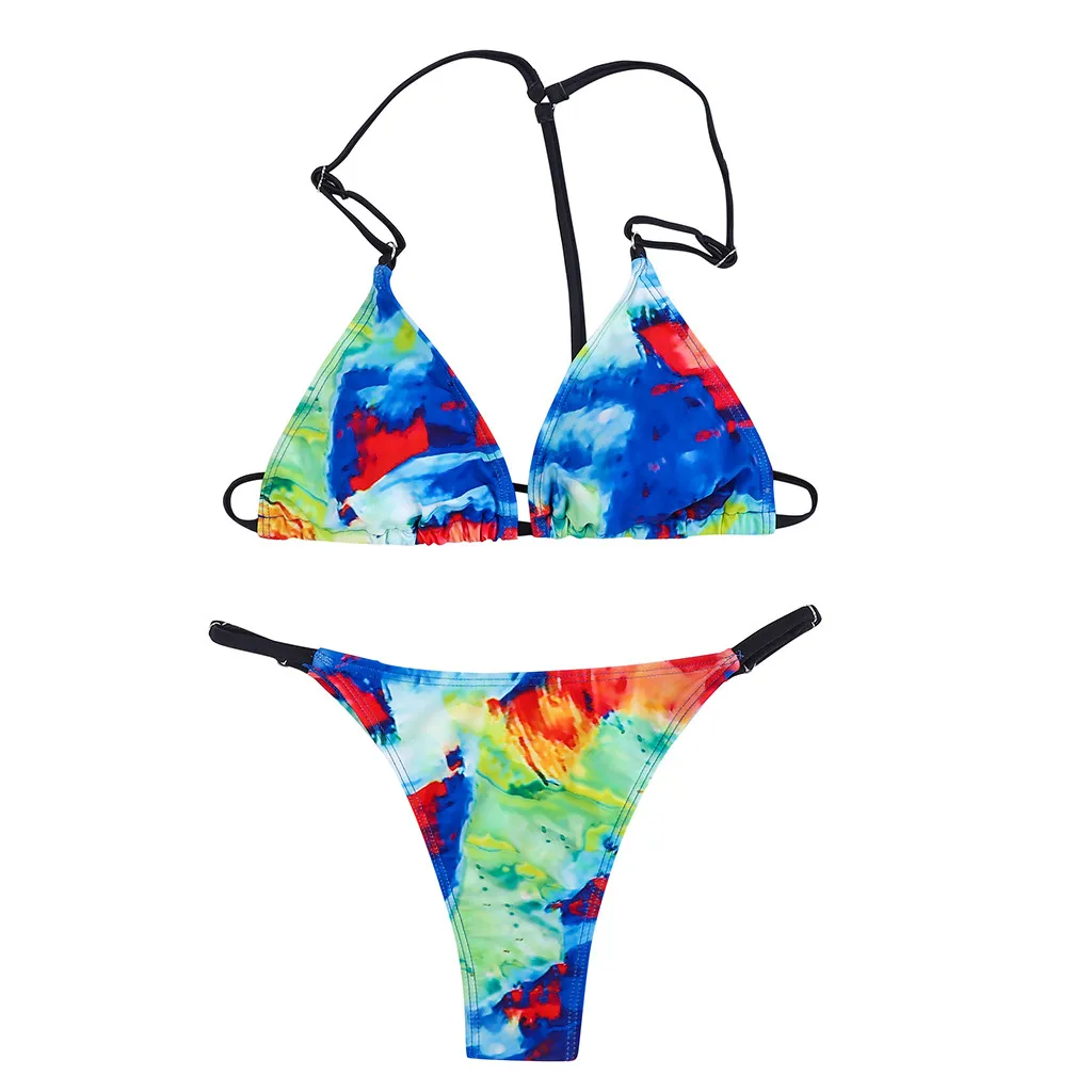 

Multicolor PrintSwimming Suit For Women Sexy Thong Bikini Set Brazilian Beachwear Summer Bathing Suit Biquini Separate Swimsuit