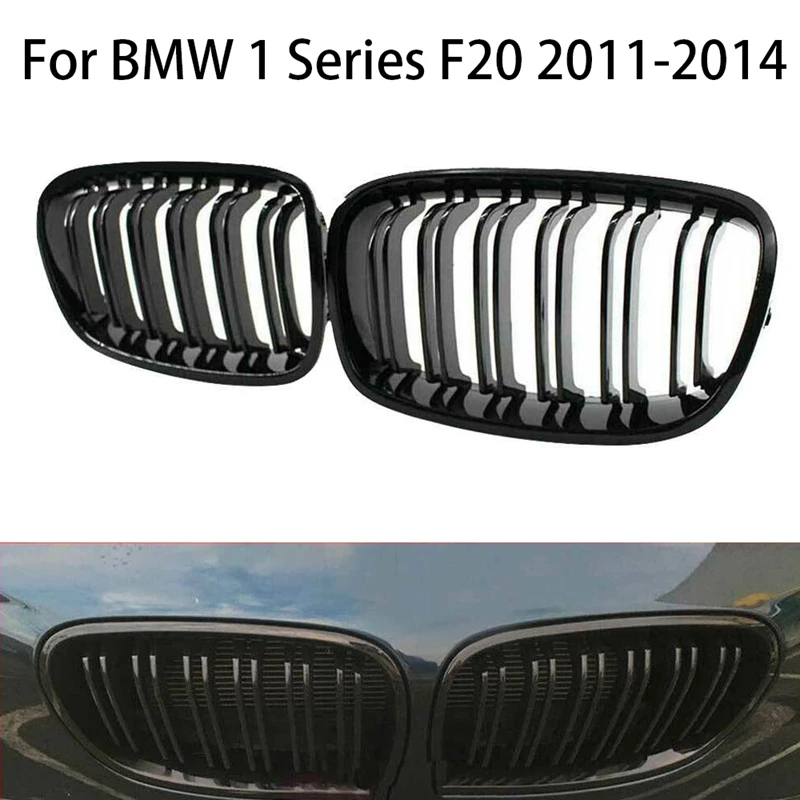 

Для BMW 1 серии F20 F21 2011-2014 глянцевые/матовые черные двойные направляющие решетки для переднего бампера автомобиля радиатор решетка радиатор г...
