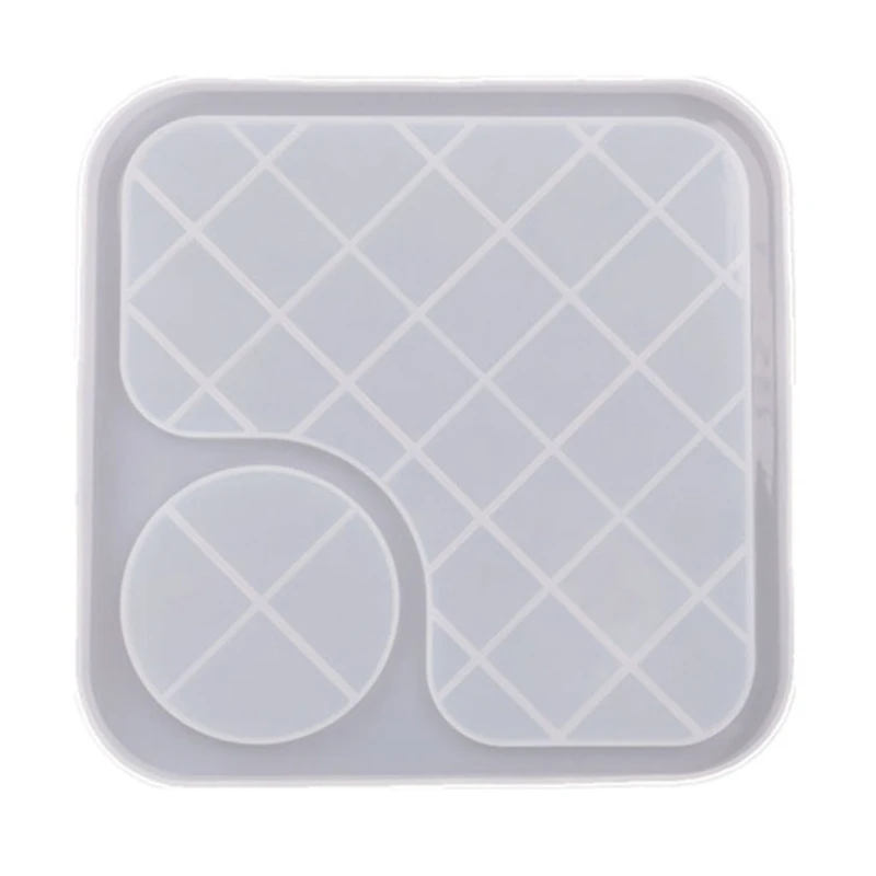 

13MC Breakfast Tray Epoxy Resin Mold Cup Mat Mug Pad Silicone Mould DIY Crafts Serving Plate Board Home Decortaion Casting