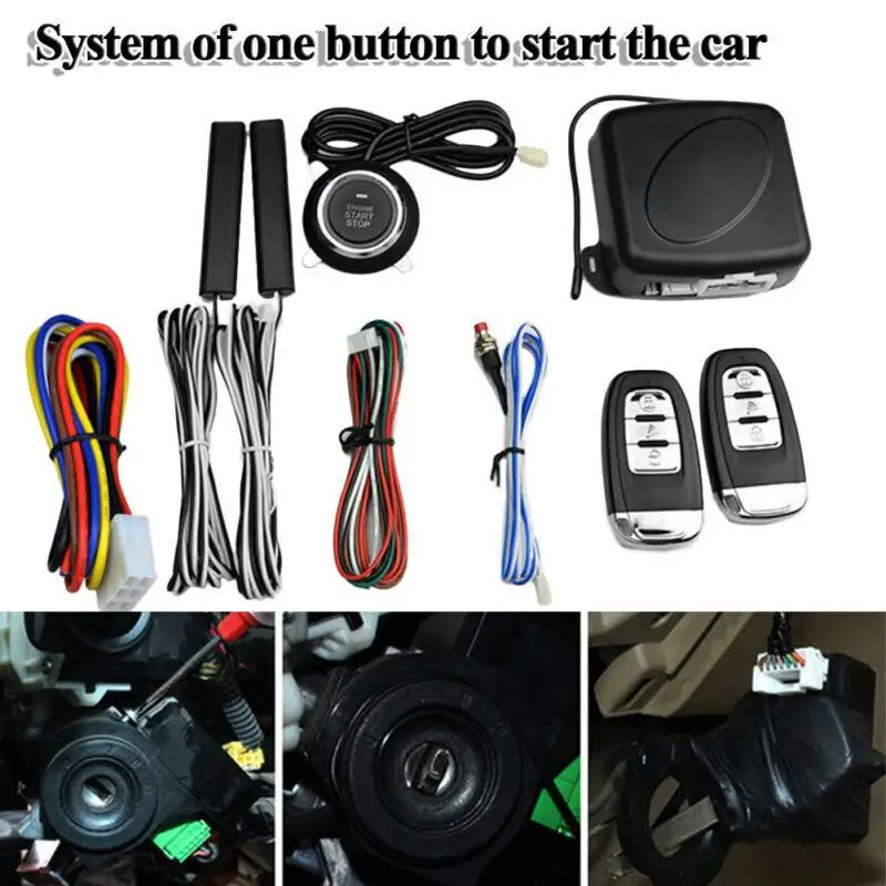 

8Pcs 12V Universal Car Alarm Start Security System PKE Induction Anti-theft Keyless Entry Push Button Remote Kit