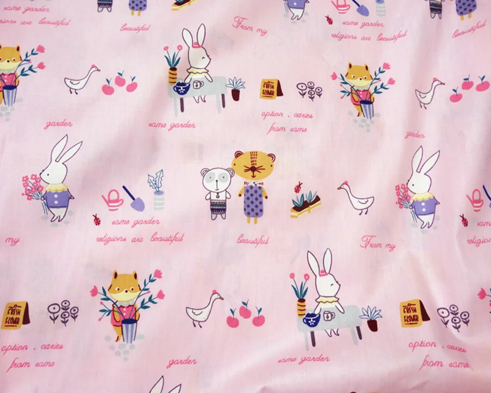 Банни &quotКролик&quot &quotМедвежонок&quot серии хлопчатобумажная ткань саржевого Лоскутная Ткань DIY лоскутного