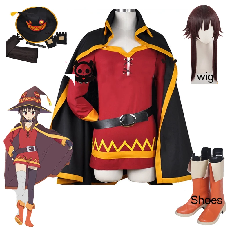 

KonoSuba благословение Бога на этот чудесный мир магумин косплей костюм плащ платье униформа парик обувь наряд Хэллоуин вечевечерние НКА Cos