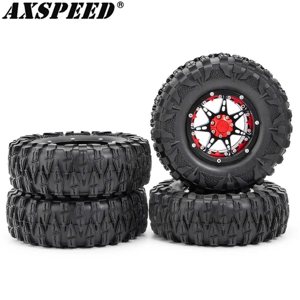 

AXSPEED 2,2 "RC колесные диски и Резиновые Колесные шины, кожаный комплект для 1/10 RC Rock Crawler Axial SCX10 Wraith 90018 D90, запчасти для колес