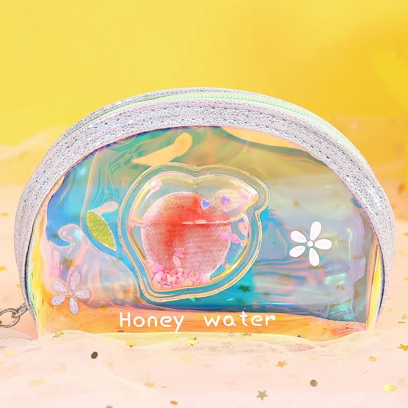 

2019 Fashion Women's Lady Kid Coin Wallet Laser PU Lady Small Mini Coin Pouch Zipper Money Key Earphone Line Coin Holder Purse