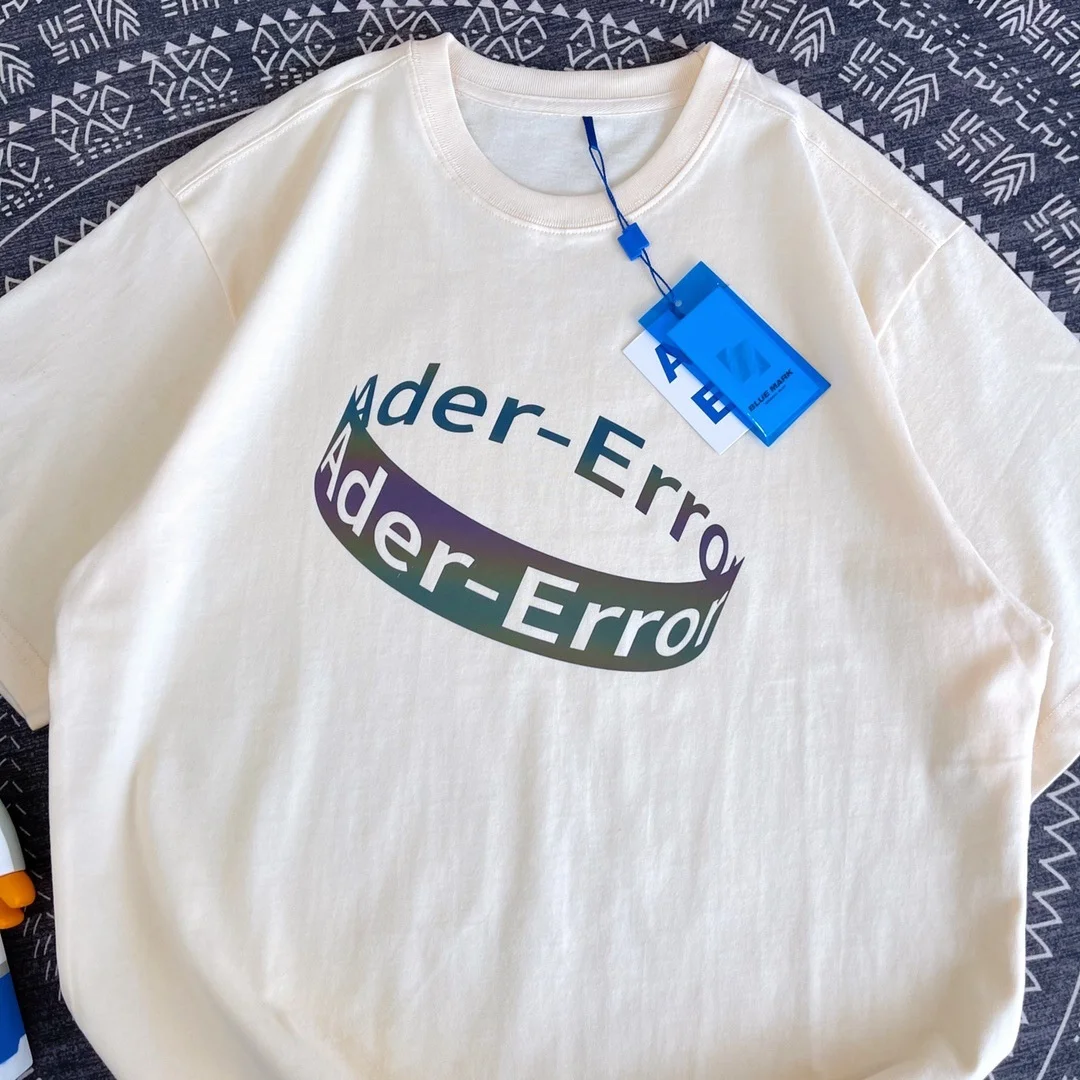 

Women's fashion brand 1:1 high-quality Ader Error four-color reflective letter printing loose and thin short-sleeved T-shirt