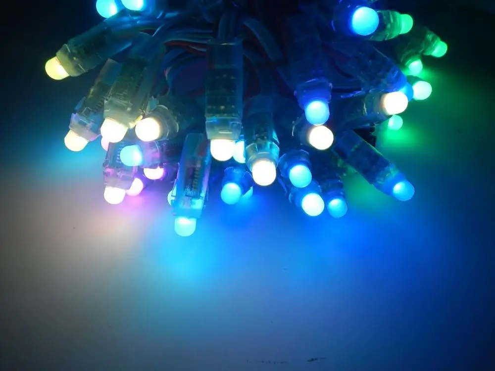 50 шт. WS2811 12 мм пиксели струнный свет индивидуально Addressable RGB полноцветный цифровой