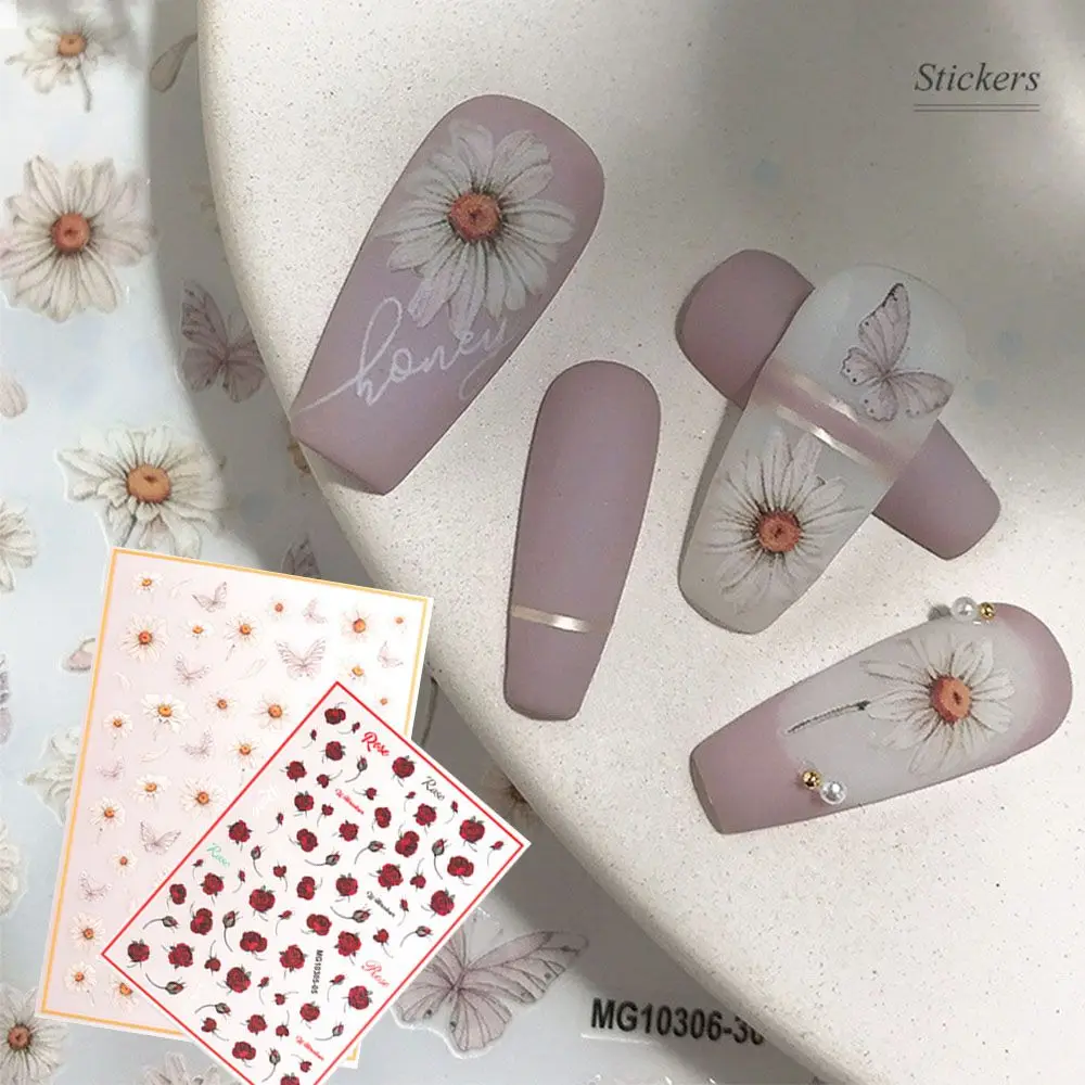 

Инструменты, розовый цветок, Бабочка, Аксессуары для ногтевого дизайна, фольга для ногтей, 3D наклейки для ногтей, наклейки для ногтей с бабоч...